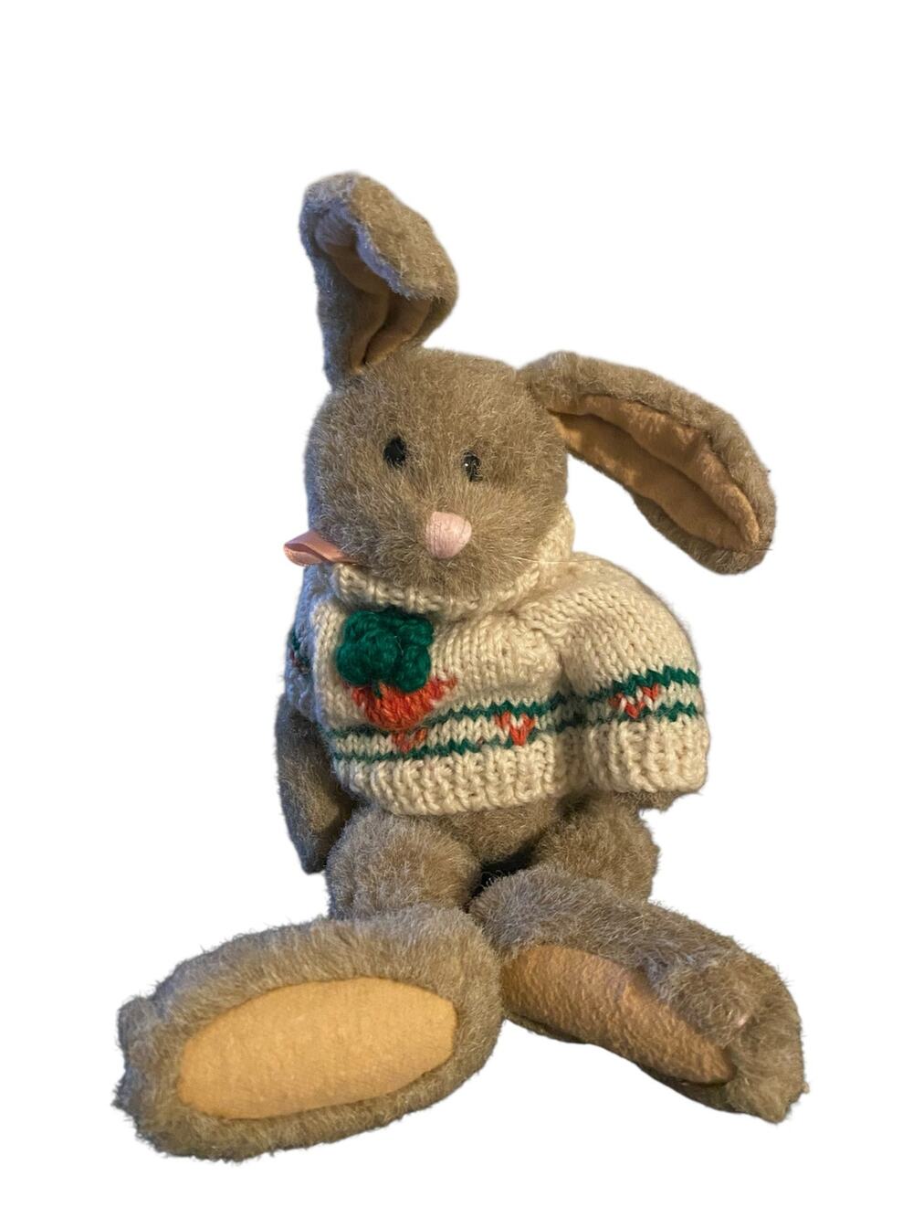 Vintage The Boyds Collection 1985-94 Bunny Rabbit with Carrot Sweater 12" Tall